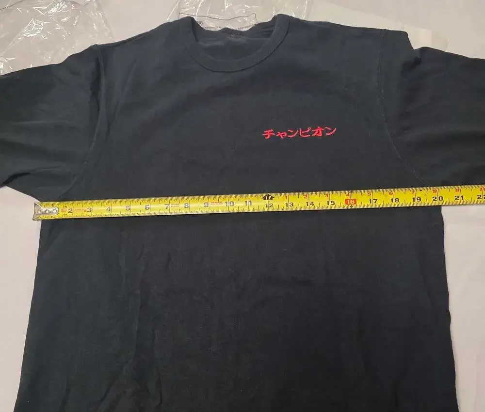 Champion Japanese Logo Graphic Short Sleeve T-Shirt in Black